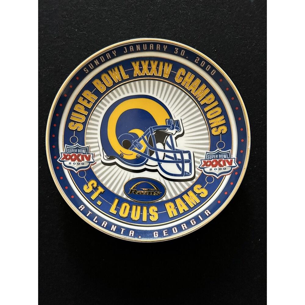 St Louis Rams Super Bowl XXXIV Champions Collector Plate‎ Limited Edition #1765